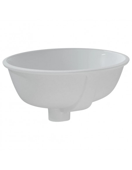 Lavandino da Bagno Bianco 33x29x16,5 cm Ovale in Ceramica