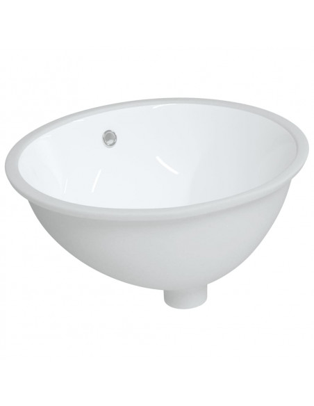 Lavandino da Bagno Bianco 49x40,5x21 cm Ovale in Ceramica