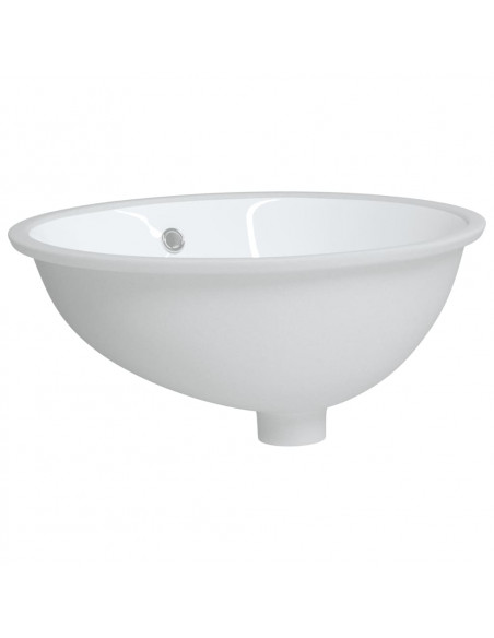 Lavandino da Bagno Bianco 49x40,5x21 cm Ovale in Ceramica