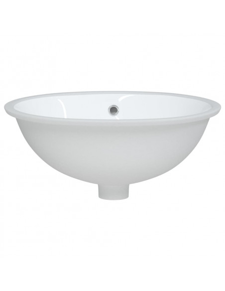 Lavandino da Bagno Bianco 49x40,5x21 cm Ovale in Ceramica