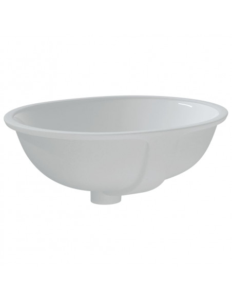 Lavandino da Bagno Bianco 49x40,5x21 cm Ovale in Ceramica