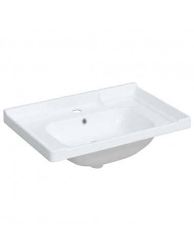 Lavandino da Bagno Bianco 71x48x23 cm Rettangolare in Ceramica