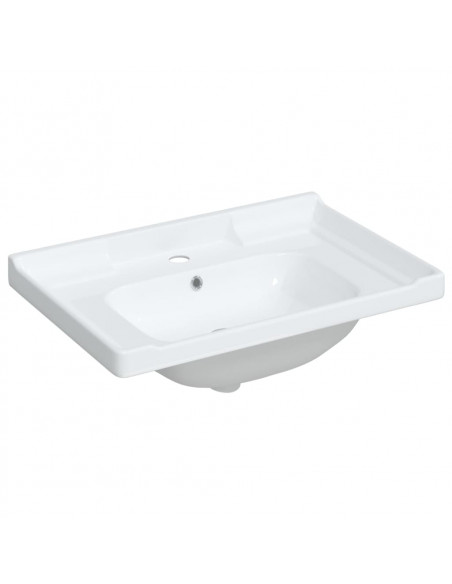 Lavandino da Bagno Bianco 71x48x23 cm Rettangolare in Ceramica