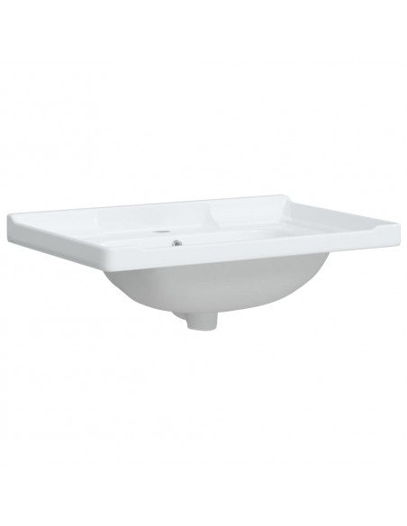 Lavandino da Bagno Bianco 71x48x23 cm Rettangolare in Ceramica