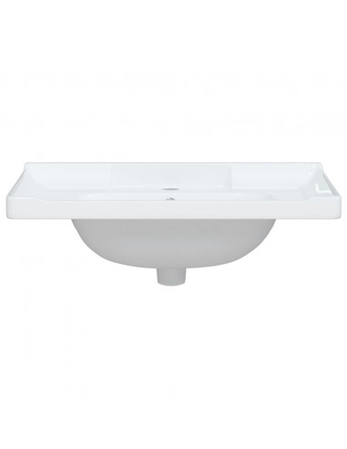 Lavandino da Bagno Bianco 71x48x23 cm Rettangolare in Ceramica