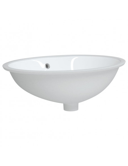 Lavandino da Bagno Bianco 56x41x20 cm Ovale in Ceramica