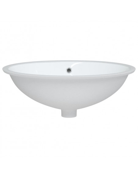Lavandino da Bagno Bianco 56x41x20 cm Ovale in Ceramica