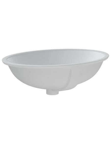 Lavandino da Bagno Bianco 56x41x20 cm Ovale in Ceramica