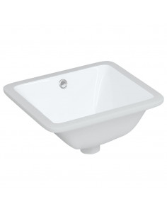 Lavandino da Bagno Bianco 36,5x32x15,5 cm Rettangolare Ceramica 2