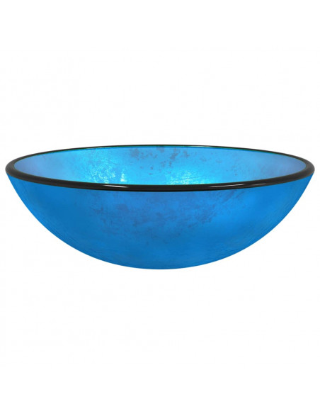 Lavandino in Vetro Temperato 42x14 cm Blu