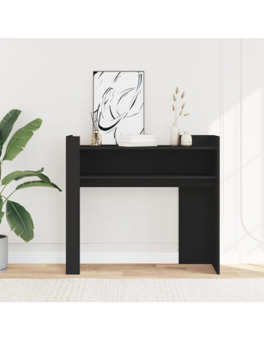 Tavolino Consolle Nero 100x35x90 cm in Legno Multistrato