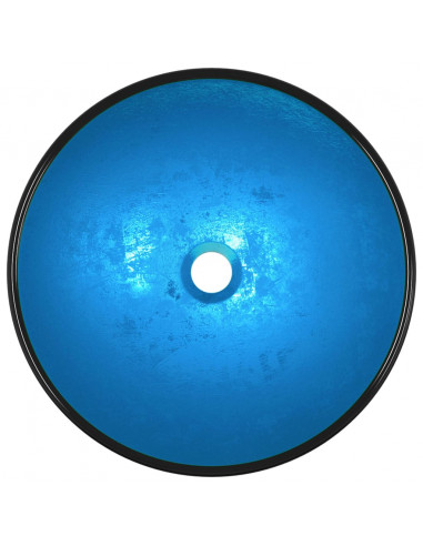 Lavandino in Vetro Temperato 42x14 cm Blu