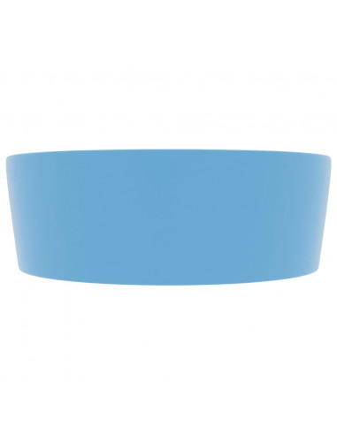 Lavandino con Troppopieno Azzurro Opaco 36x13 cm in Ceramica