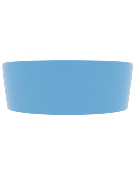 Lavandino con Troppopieno Azzurro Opaco 36x13 cm in Ceramica