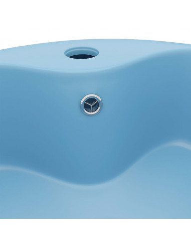 Lavandino con Troppopieno Azzurro Opaco 36x13 cm in Ceramica