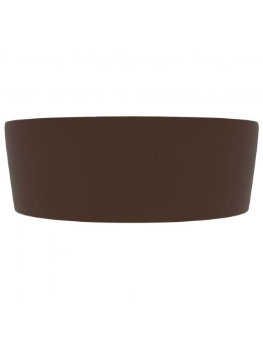 Lavandino con Troppopieno Marrone Scuro Opaco 36x13 cm Ceramica
