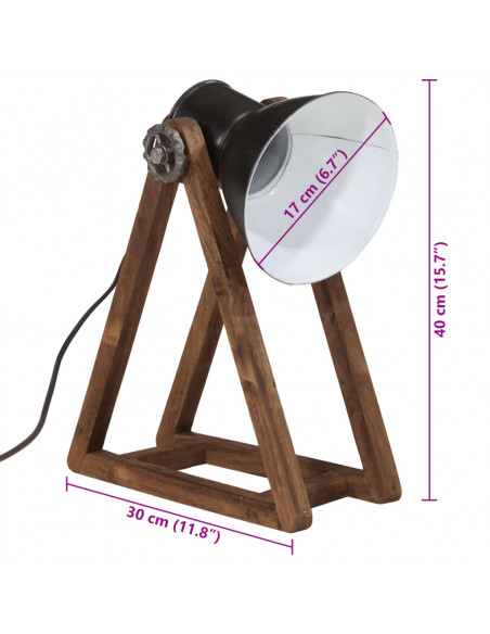 Lampada da Scrivania 25 W Nera 30x17x40 cm E27