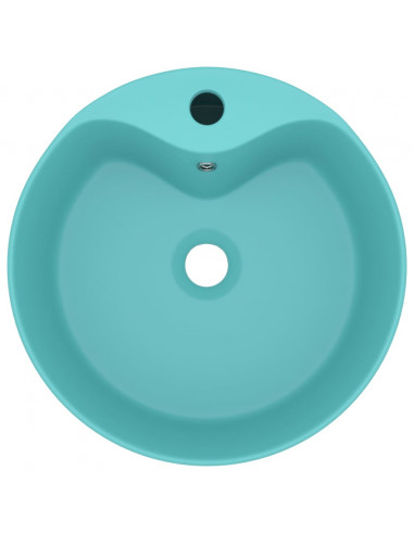 Lavandino con Troppopieno Verde Chiaro Opaco 36x13 cm Ceramica