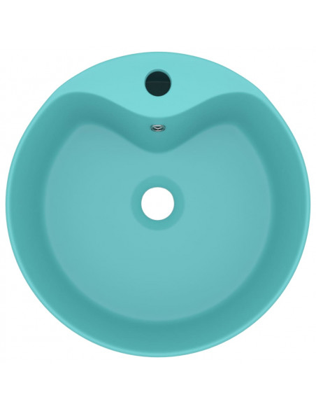 Lavandino con Troppopieno Verde Chiaro Opaco 36x13 cm Ceramica