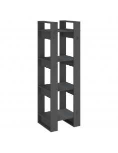 Libreria/Divisorio Grigio 41x35x125 cm Legno Massello di Pino 2