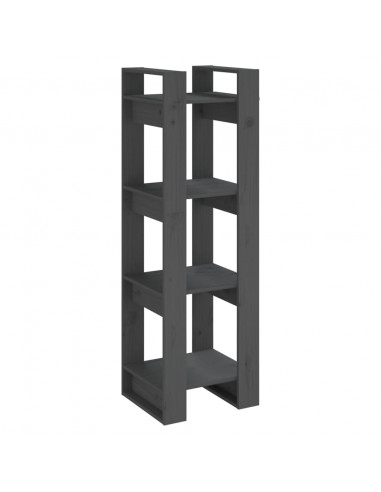 Libreria/Divisorio Grigio 41x35x125 cm Legno Massello di Pino