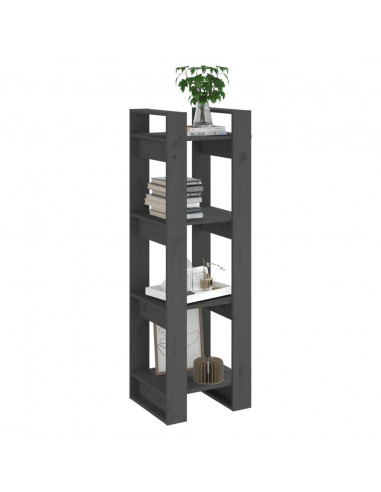 Libreria/Divisorio Grigio 41x35x125 cm Legno Massello di Pino