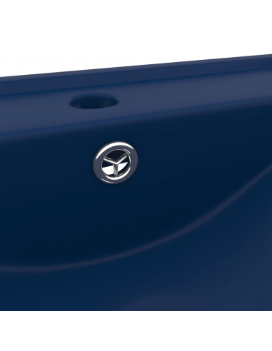 Lavandino con Foro Rubinetto Blu Scuro Opaco 60x46 cm in Ceramica