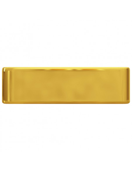 Lavandino con Foro per Rubinetto 45x32x12,5 cm in Ceramica Oro