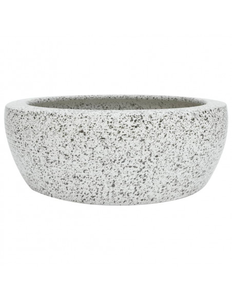 Lavabo da Appoggio Grigio Rotondo Φ41x14 cm Ceramica