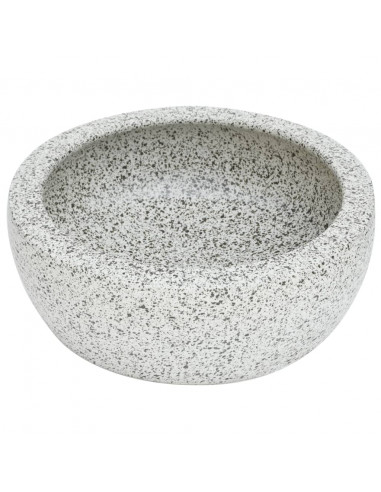 Lavabo da Appoggio Grigio Rotondo Φ41x14 cm Ceramica