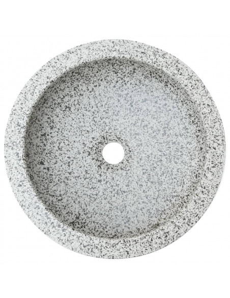Lavabo da Appoggio Grigio Rotondo Φ41x14 cm Ceramica
