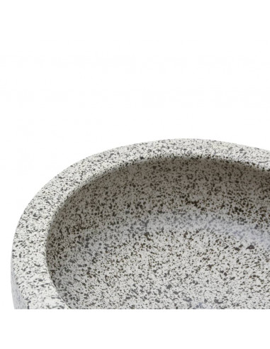 Lavabo da Appoggio Grigio Rotondo Φ41x14 cm Ceramica