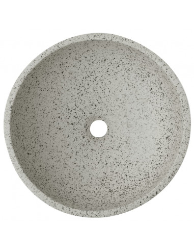 Lavabo da Appoggio Grigio Rotondo Φ41x14 cm Ceramica