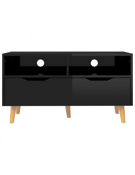 Mobile Porta TV Nero Lucido 90x40x48,5 cm Legno Multistrato