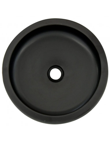 Lavabo da Appoggio Nero e Marrone Rotondo Φ41x14 cm Ceramica
