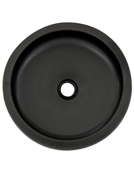 Lavabo da Appoggio Nero e Marrone Rotondo Φ41x14 cm Ceramica