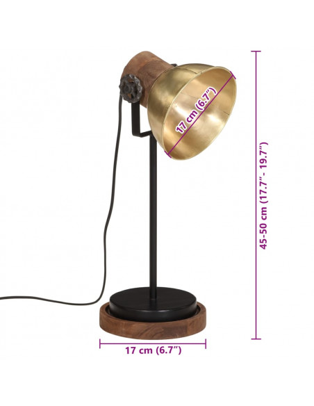 Lampada a Scrivania 25 W Ottone Anticato 17x17x50 cm E27