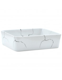 Lavabo da Appoggio Bianco Rettangolare 46x35,5x13 cm Ceramica 2