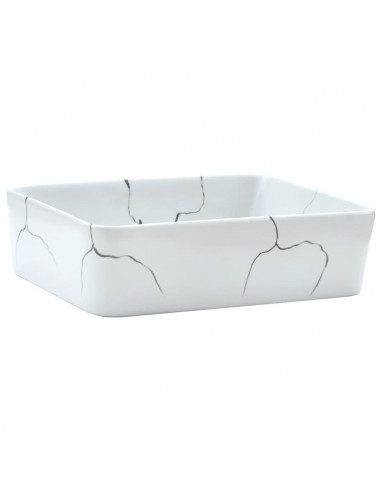 Lavabo da Appoggio Bianco Rettangolare 46x35,5x13 cm Ceramica