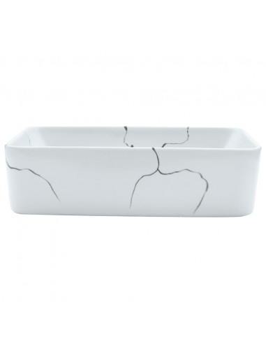 Lavabo da Appoggio Bianco Rettangolare 46x35,5x13 cm Ceramica