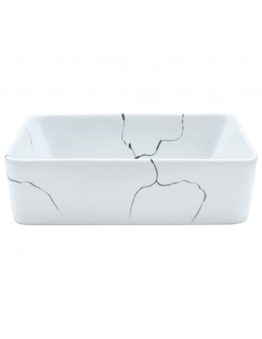 Lavabo da Appoggio Bianco Rettangolare 46x35,5x13 cm Ceramica