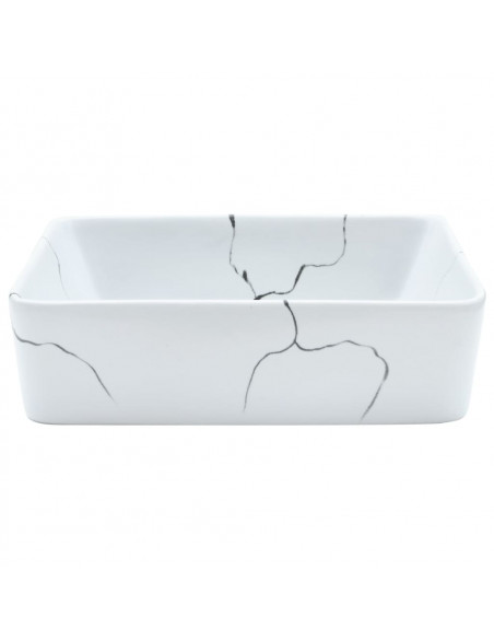 Lavabo da Appoggio Bianco Rettangolare 46x35,5x13 cm Ceramica
