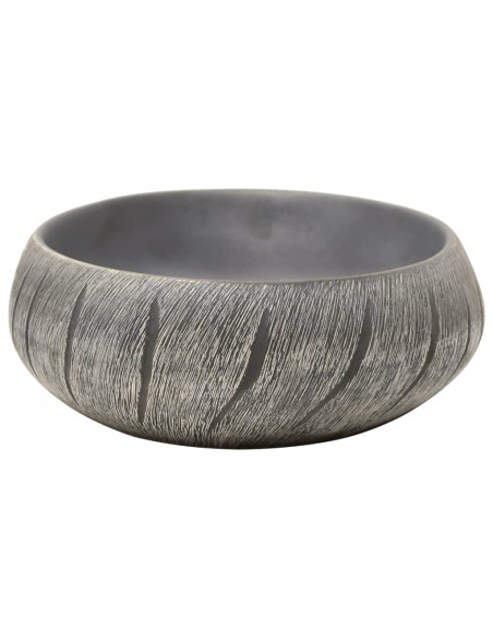 Lavabo da Appoggio Nero e Grigio Ovale 59x40x15 cm Ceramica