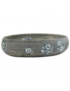 Lavabo da Appoggio Grigio Ovale 59x40x15 cm Ceramica 2