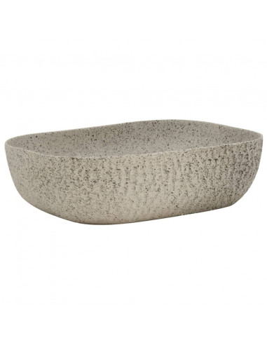 Lavabo da Appoggio Grigio Rettangolare 48x37,5x13,5 cm Ceramica