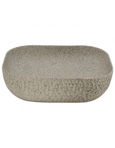 Lavabo da Appoggio Grigio Rettangolare 48x37,5x13,5 cm Ceramica