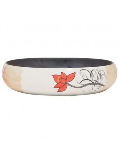 Lavabo da Appoggio Multicolore Ovale 59x40x15 cm Ceramica