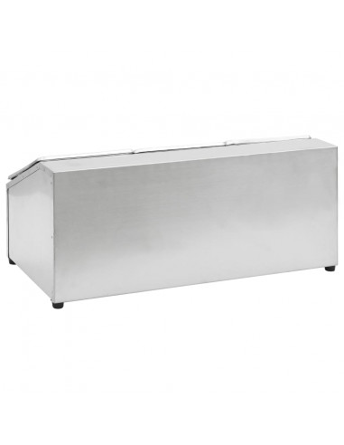 Supporto Gastronorm con 3 Contenitori GN 1/6 in Acciaio Inox