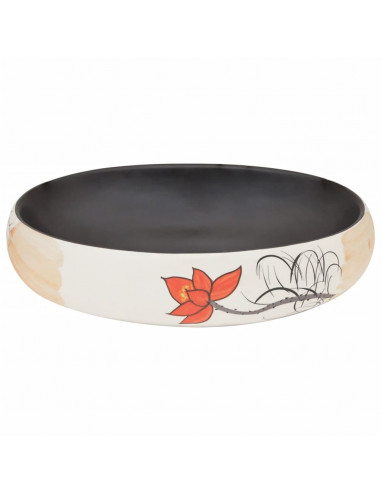 Lavabo da Appoggio Multicolore Ovale 59x40x15 cm Ceramica