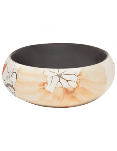 Lavabo da Appoggio Multicolore Ovale 59x40x15 cm Ceramica